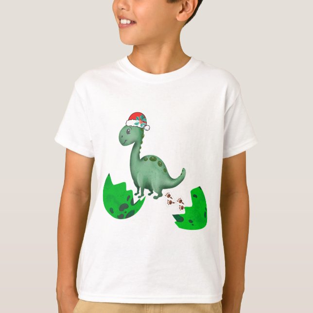 Weihnachten T-Rex Dinosaurier Kinder Weihnachten T-Shirt (Vorderseite)