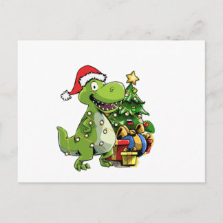 Weihnachten T Rex, Xmas Dinosaurier Postkarte