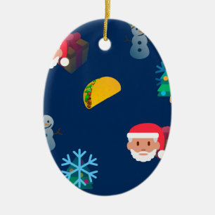 Weihnachten Taco-Emoji Keramik Ornament