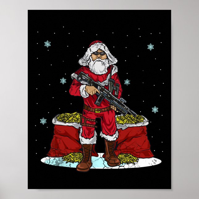 Weihnachten taktischer Weihnachtsmann 2. Zusatzges Poster (Vorne)