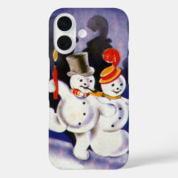 Weihnachten Tanzen Snowmen mit Kerzen