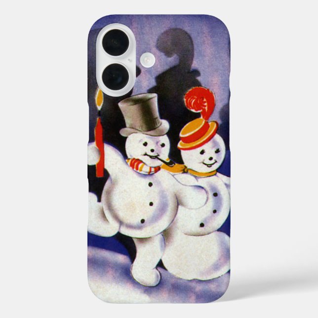 Weihnachten Tanzen Snowmen mit Kerzen Case-Mate iPhone Hülle (Rückseite)