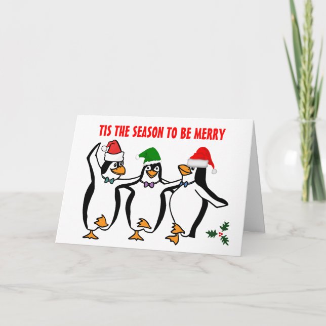Weihnachten tanzende Pinguine zu dieser Jahreszeit (Vorderseite)