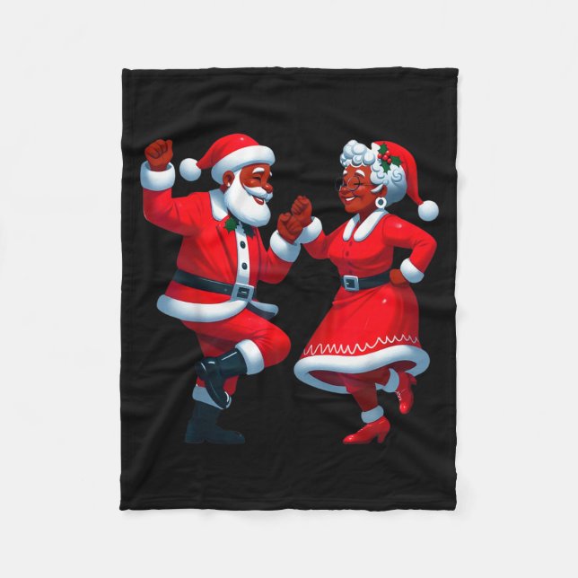 Weihnachten Tanzender Schwarzer Afroamerikanischer Fleecedecke (Vorderseite)