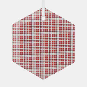 Weihnachten Tartan in Rot und Weiß Glas Ornament Aus Glas
