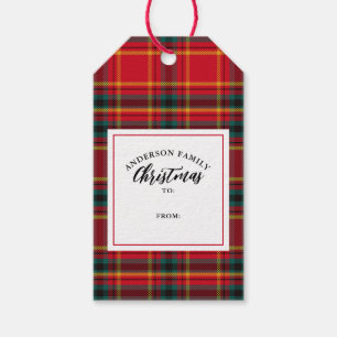 Weihnachten Tartan Kariert Familienname Geschenkanhänger
