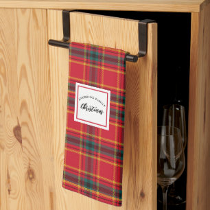 Weihnachten Tartan Kariert Familienname Geschirrtuch
