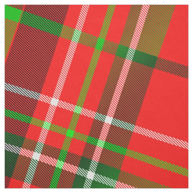 Weihnachten Tartan Kariertes Muster Rotes Grün Stoff (Muster)
