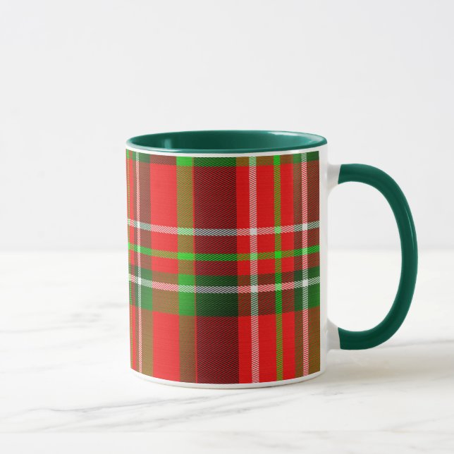 Weihnachten Tartan Muster rot/grün Kariert Tasse (Rechts)