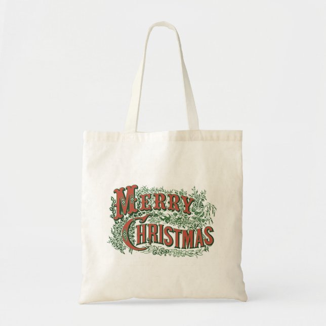 Weihnachten Tasche mit Vintagen frohen Weihnachten (Vorne)