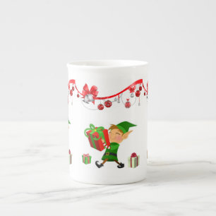 Weihnachten Tasse, Elf, frohe Weihnachten Prozellantasse