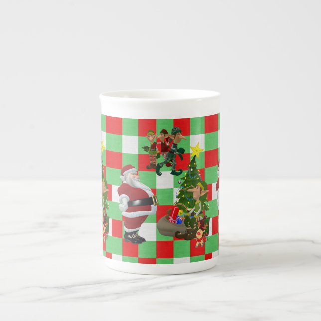 Weihnachten Tasse, Elf, frohe Weihnachten Prozellantasse (Vorderseite)
