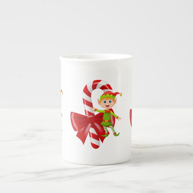 Weihnachten Tasse, Elf, frohe Weihnachten Prozellantasse (Vorderseite)