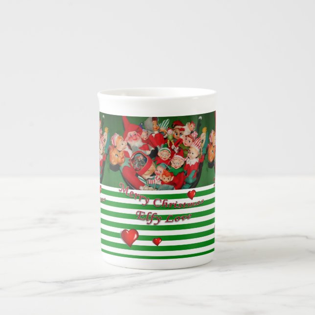 Weihnachten Tasse, Elf, frohe Weihnachten Prozellantasse (Vorderseite)
