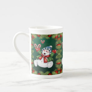 Weihnachten Tasse, Schneemann, Frohe Weihnachten Prozellantasse