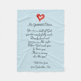 Weihnachten / Taufen Geschenk für Godchild, Custom Fleecedecke