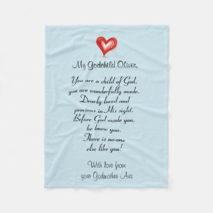 Weihnachten / Taufen Geschenk für Godchild, Custom Fleecedecke