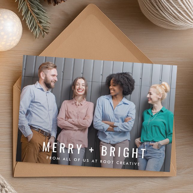 Weihnachten | Team Foto Merry and Bright (Add your company team photo and share your warmest wishes to clients and staff)