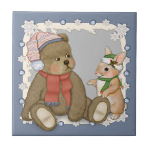 Weihnachten Teddy und Bunny Fliese