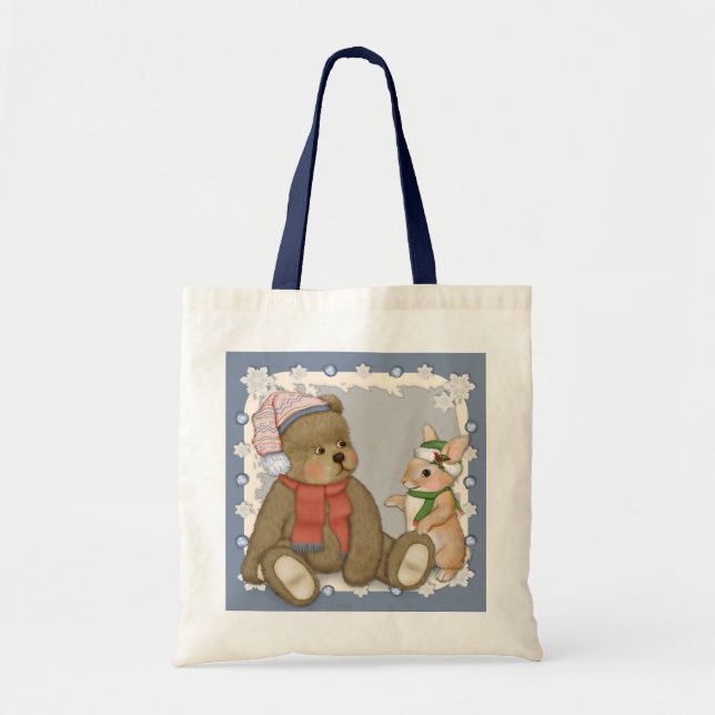 Weihnachten Teddy und Bunny Tragetasche (Vorne)