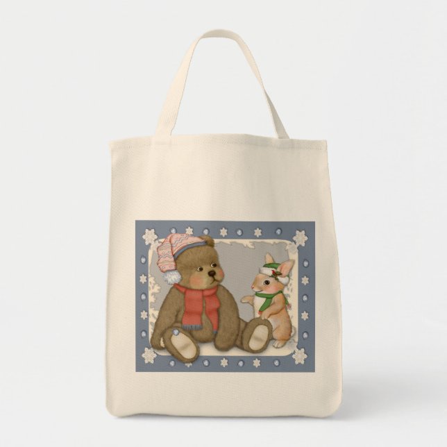 Weihnachten Teddy und Bunny Tragetasche (Vorne)