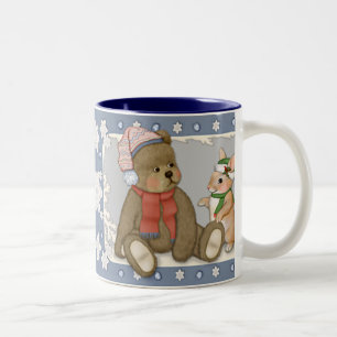 Weihnachten Teddy und Bunny Zweifarbige Tasse