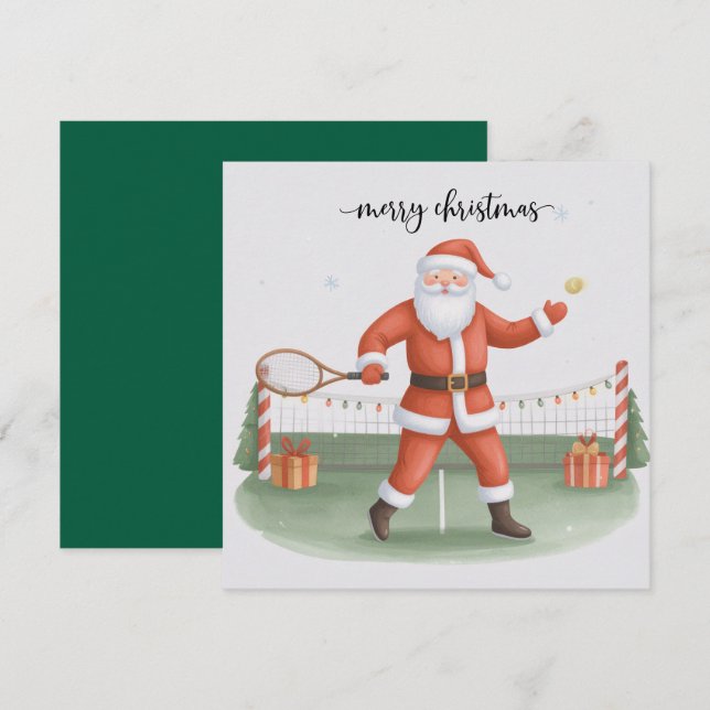 Weihnachten Tennis mit dem Weihnachtsmann (Vorne/Hinten)