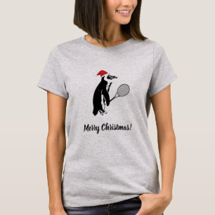 Weihnachten Tennis Pinguin T - Shirt