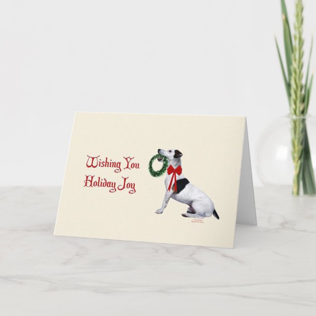 Weihnachten Terrier mit Kranz (Vorderseite)