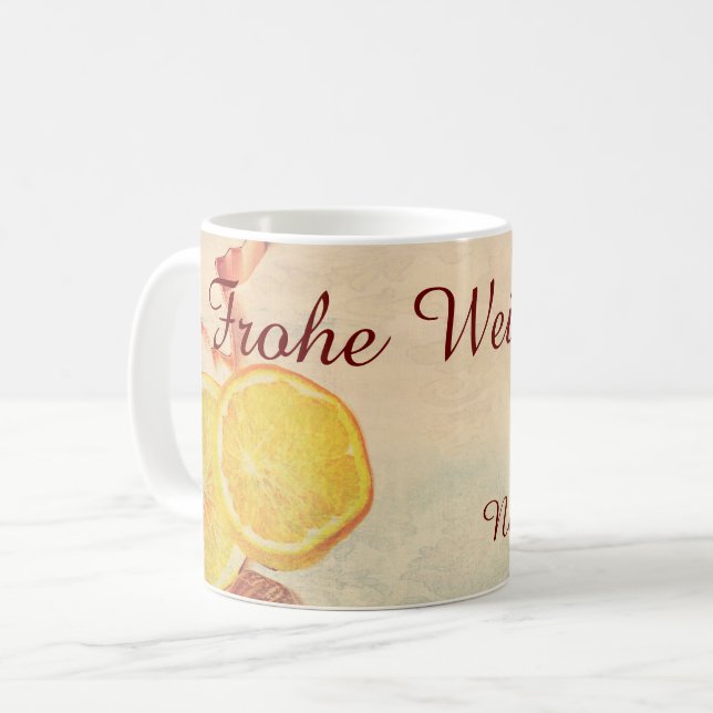 Weihnachten Thema mit Früchten... Kaffeetasse (Vorderseite Links)