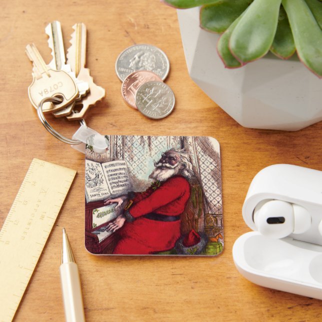 Weihnachten, Thomas Nast Weihnachtsmann Piano Schlüsselanhänger (Schreibtisch)