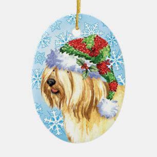 Weihnachten tibetanisches Terrier Keramikornament