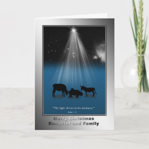 Weihnachten, Tochter und Familie, religiös, Karte