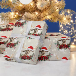 Weihnachten Toggenburg Kinderziege Poinsettia Wrea Geschenkpapier