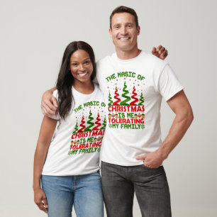 Weihnachten toleriert Familie humorvoll T-Shirt