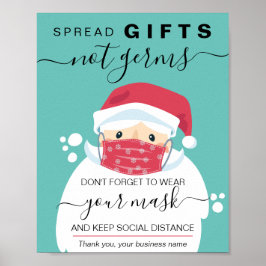 Weihnachten trägt ein Maskenschutzschild, das den Poster