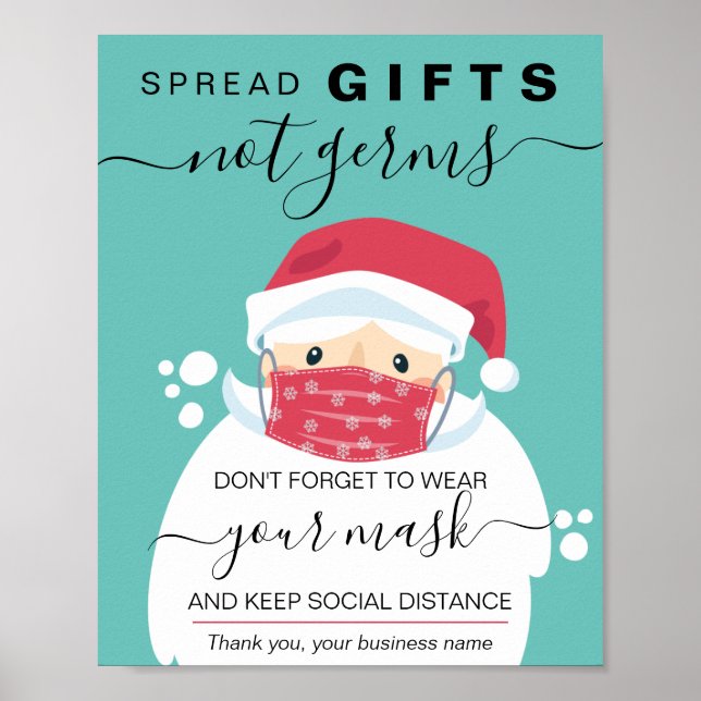 Weihnachten trägt ein Maskenschutzschild, das den  Poster (Vorne)