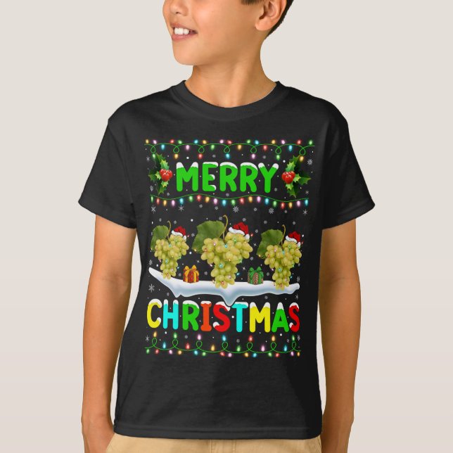 Weihnachten Trauben Fruchtglühende Weihnachtsmannm T-Shirt (Vorderseite)