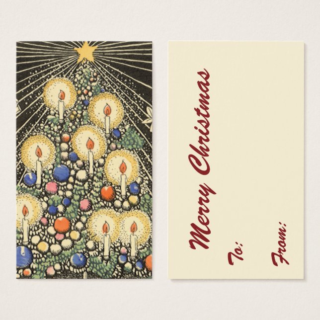 Weihnachten, Tree mit Kerzen und ein Star (Vorne & Hinten)