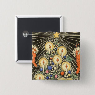 Weihnachten, Tree mit Kerzen und ein Star Button