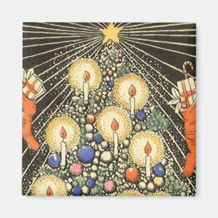 Weihnachten, Tree mit Kerzen und ein Star Magnet