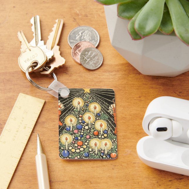 Weihnachten, Tree mit Kerzen und ein Star Schlüsselanhänger (Schreibtisch)