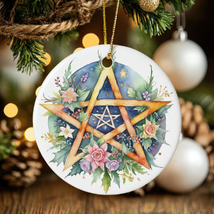 Weihnachten Tree Winter Solstice Blumenstrauß Wicc Keramik Ornament