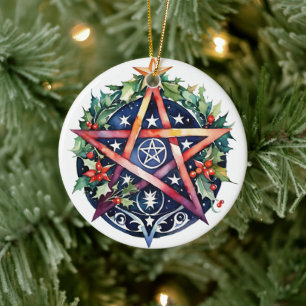 Weihnachten Tree Winter Solstice Holly Wicca Penta Keramik Ornament