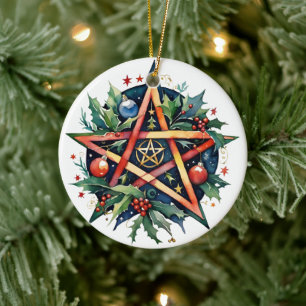 Weihnachten Tree Winter Solstice Holly Wicca Penta Keramik Ornament