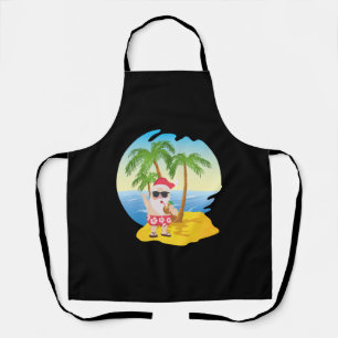Weihnachten Tropical Beach Funny Santa Claus Schürze