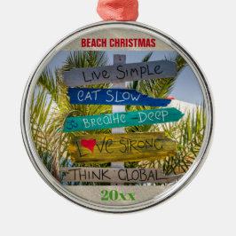 Weihnachten Tropical Beach Inspiration Ornament Aus Metall