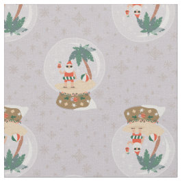 Weihnachten Tropischer Sommer Schneeglobe santa Stoff
