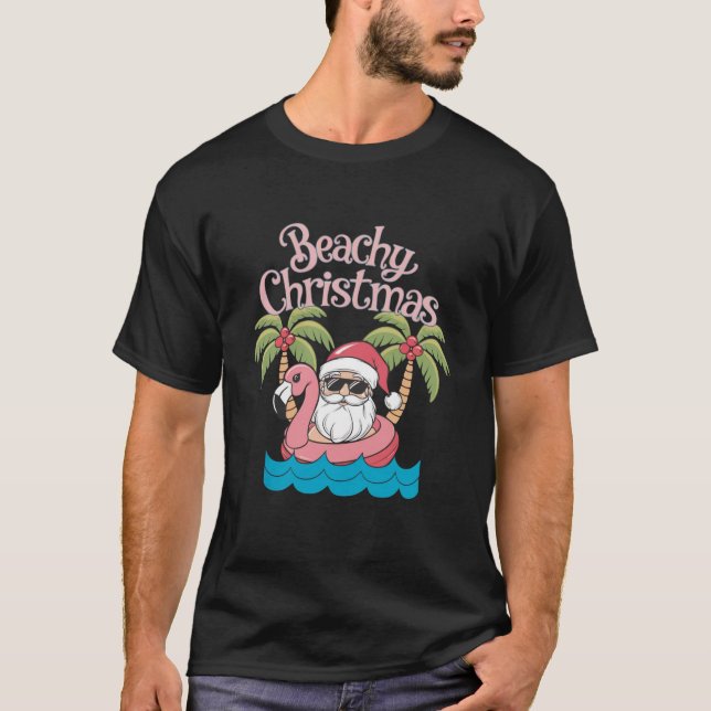 Weihnachten - tropischer Urlaub am Strand Santa Be T-Shirt (Vorderseite)