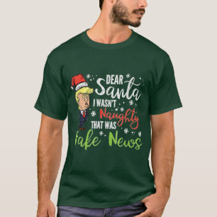 Weihnachten Trump Liebe Santa Fake News Funny T -  T-Shirt